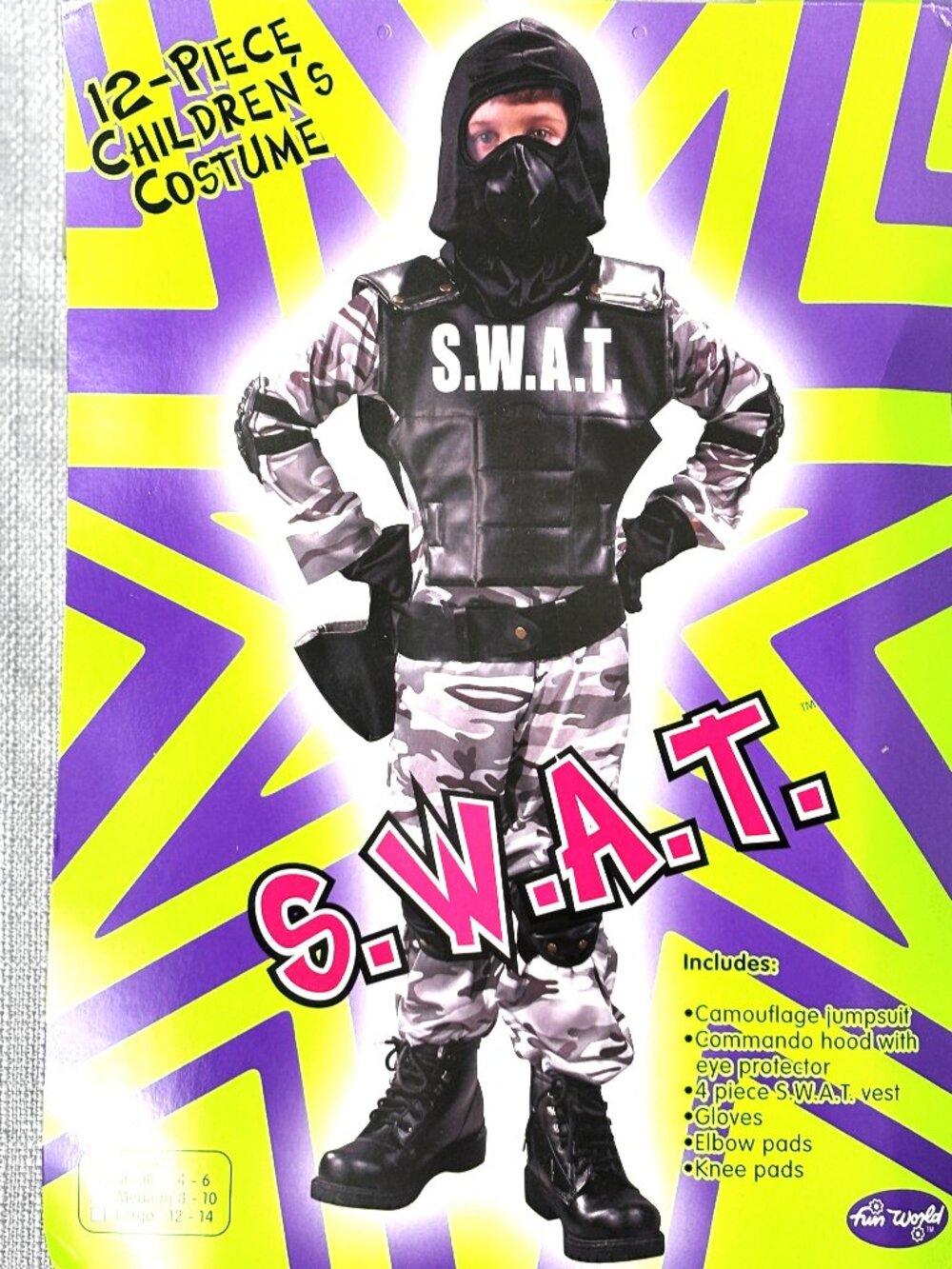 Fun World Discontinued Tactical Camo Uniform Size 4-6 Child NWT NOS